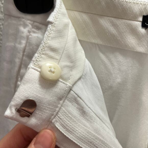 J.Crew Essential Wide Leg 100% Linen Pants Size 00 Ivory High Rise Coastal Chic - Picture 10 of 13